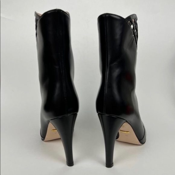 Black Gucci 2021 leather caged heeled damir lattice boots - Picture 5 of 7